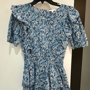 LoveShackFancy Blue Floral Dress